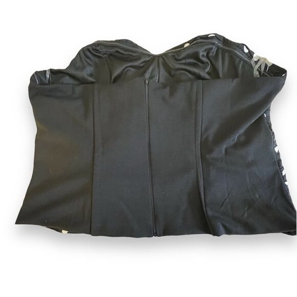 Ashley Stewart Ruched Polka Dot Bustier, Size 22/24 Black/White - Picture 3 of 8